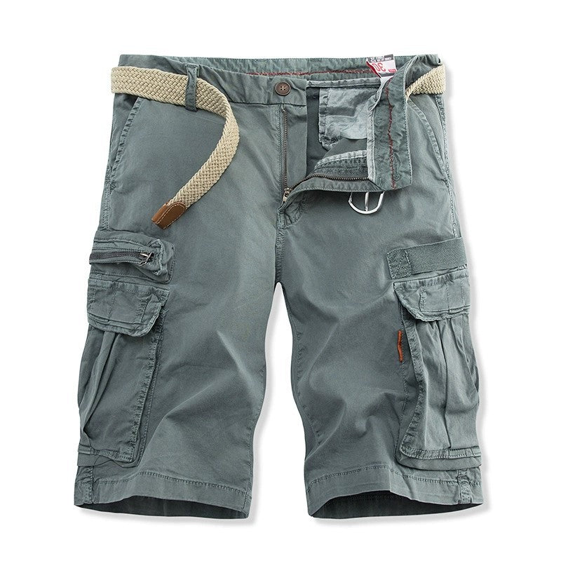 Washed Multi-pocket Shorts