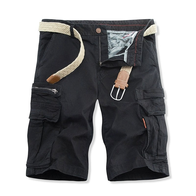Washed Multi-pocket Shorts