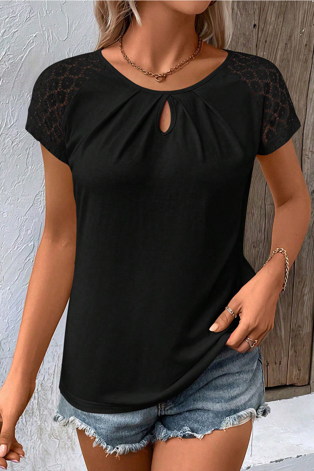 Lace Keyhole Top