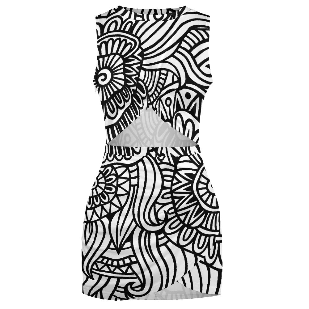 Navel-Baring Cross-Fit Dress