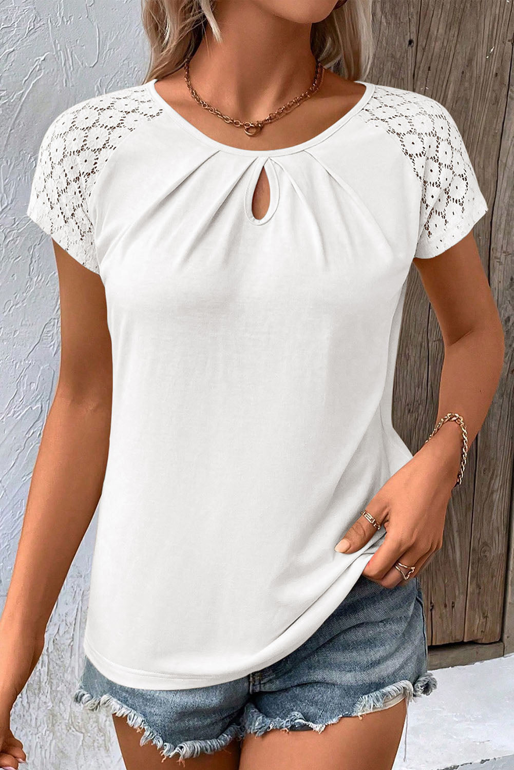 Lace Keyhole Top