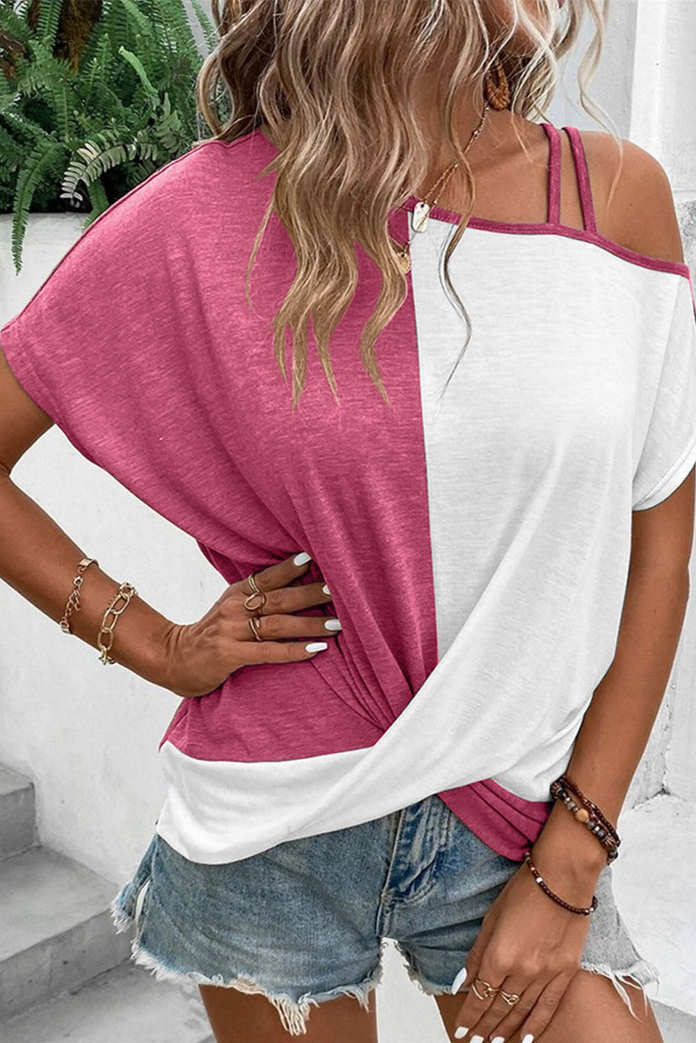 Asymmetric Shoulder Twist Top