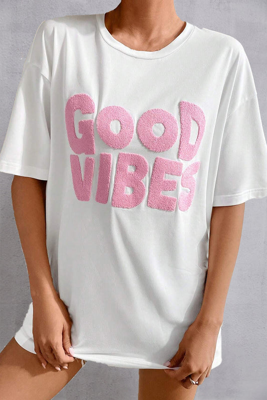 GOOD VIBES Round Neck Half Sleeve T-Shirt