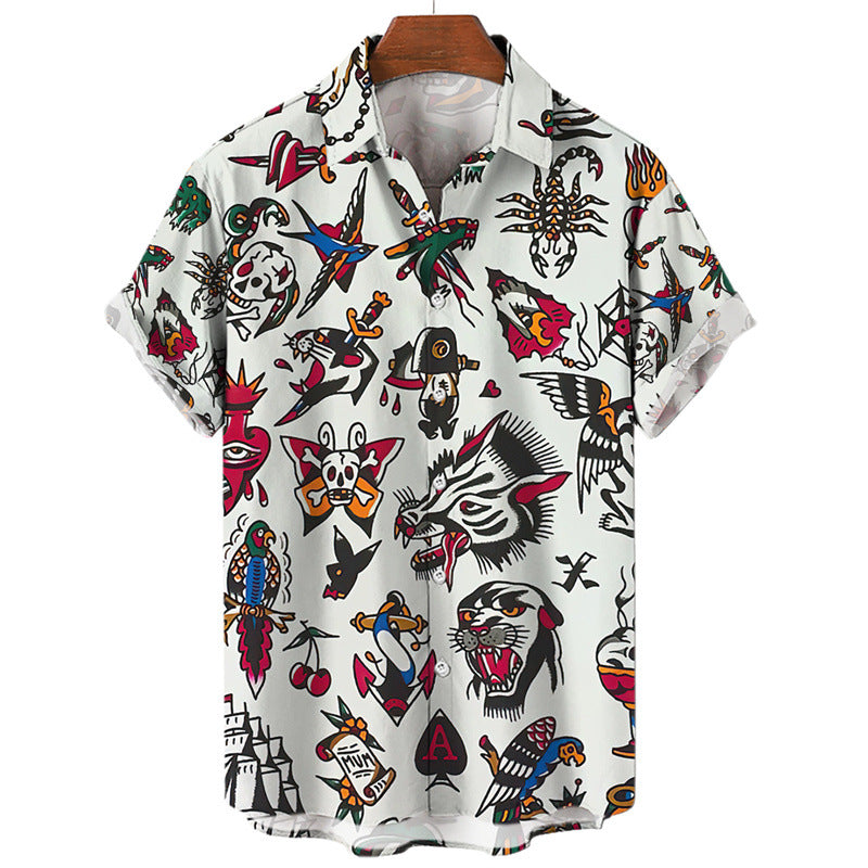 Trendy Print Collar Shirt