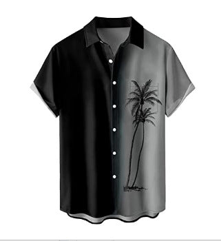 Palm Print Collar Shirt