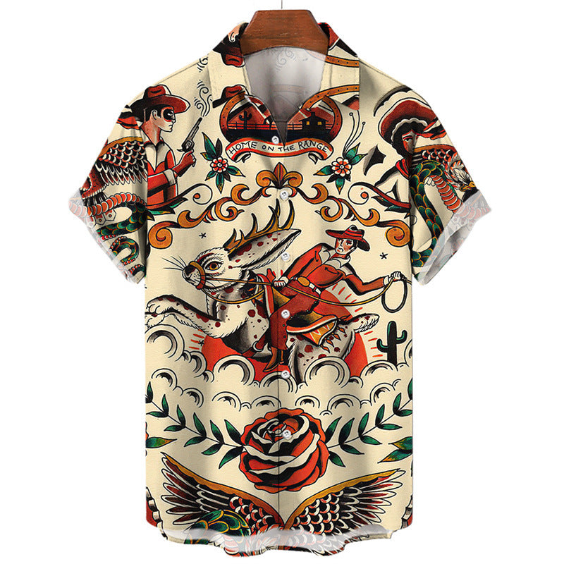 Trendy Print Collar Shirt