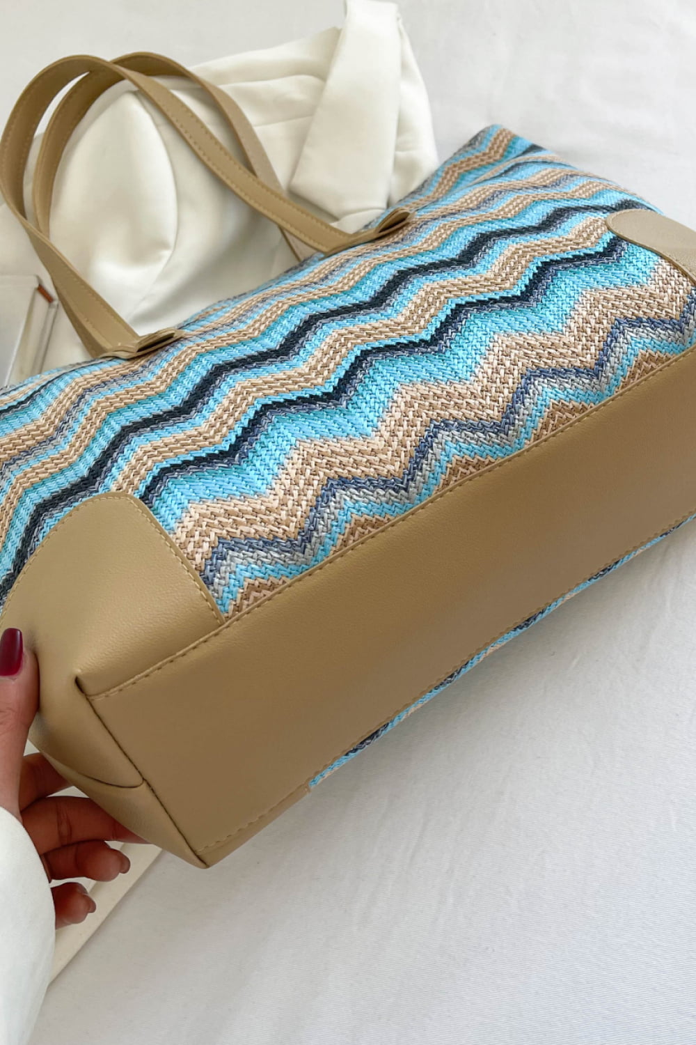 Chevron Straw Tote Bag