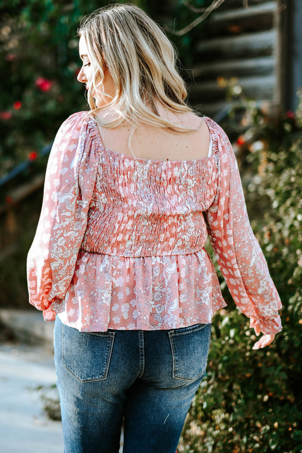 Floral Flounce Sleeve Blouse FF