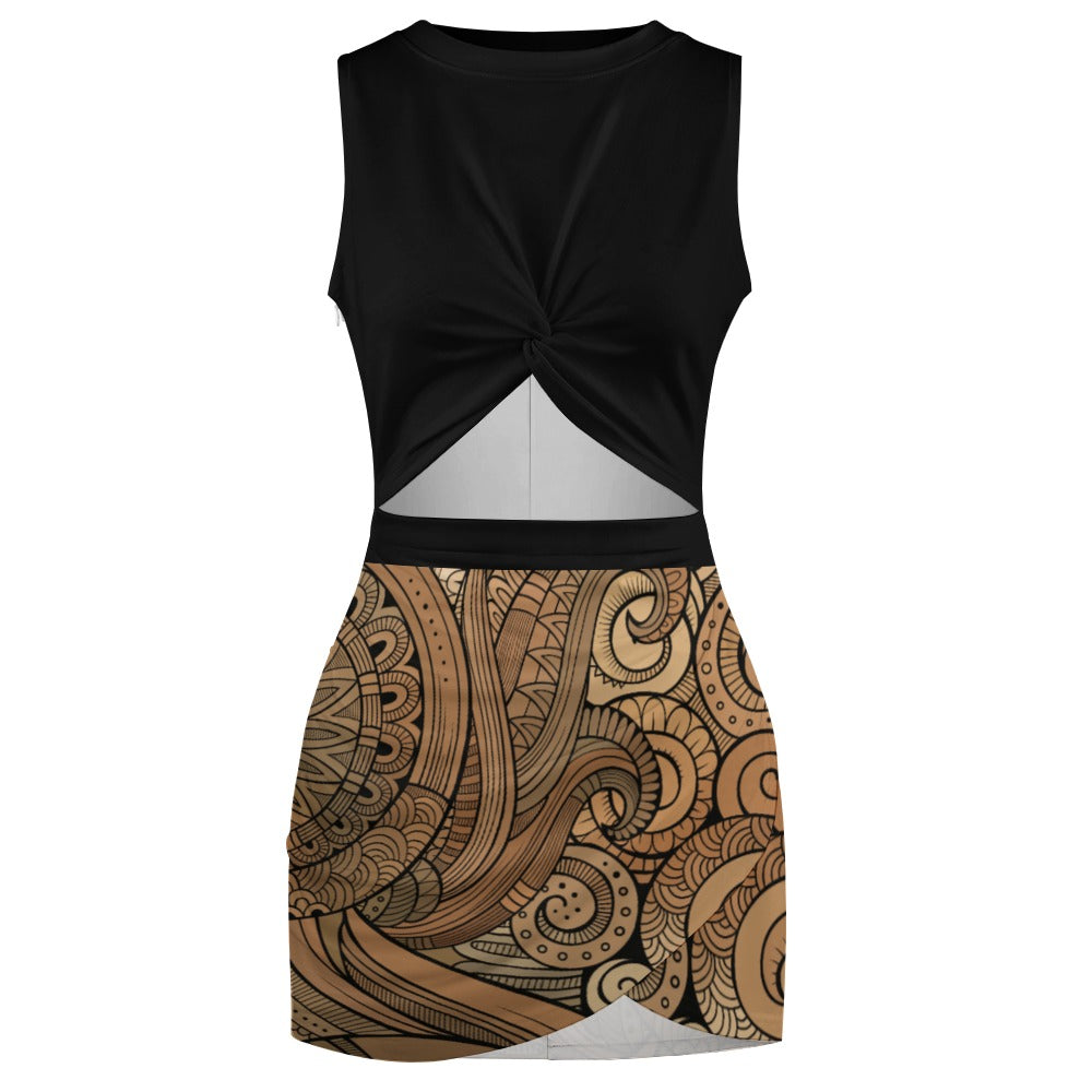 Navel-Baring Cross-Fit Dress