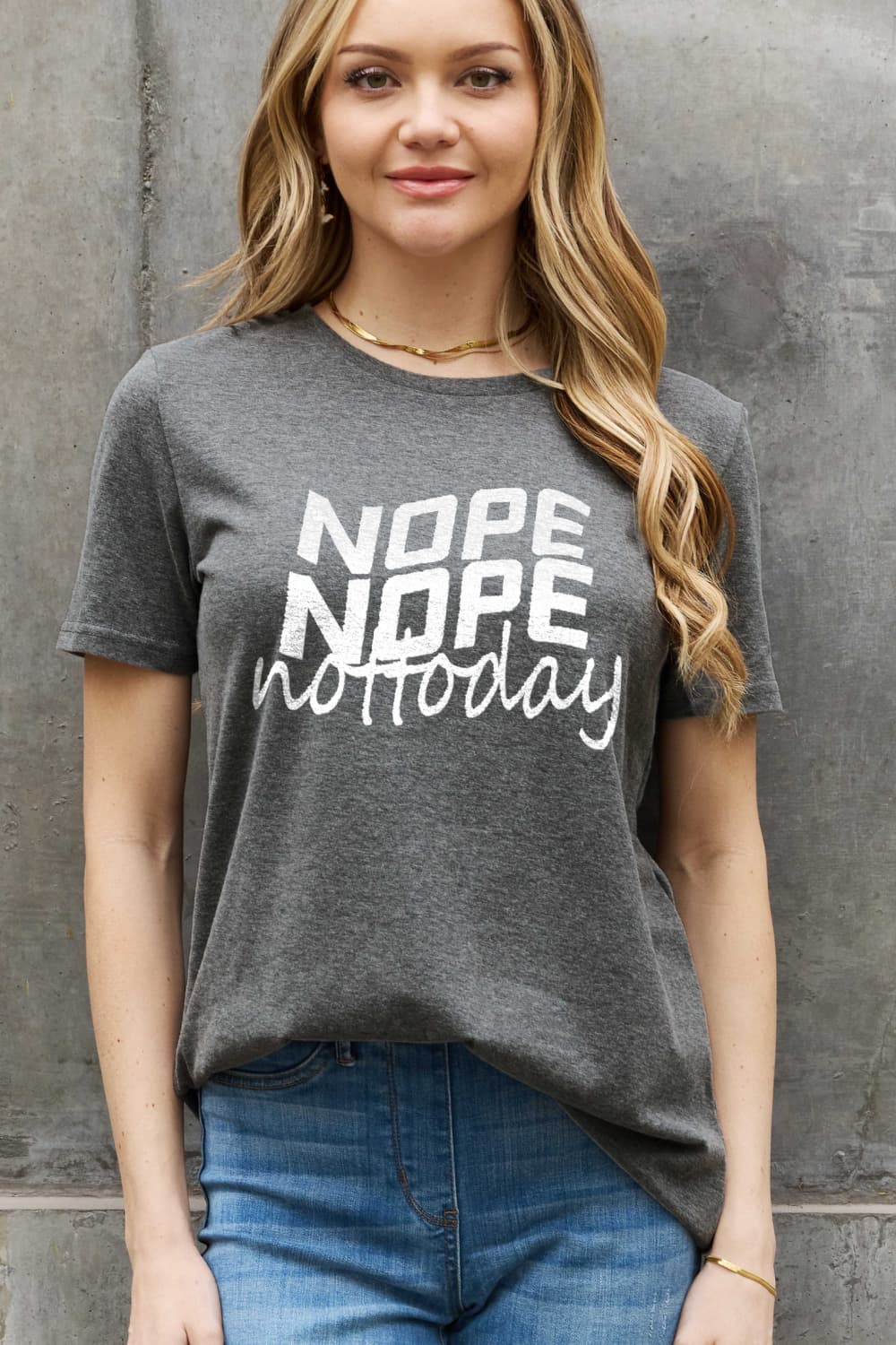 Simply Love Full Size NOPE NOPE NOT TODAY Graphic Cotton Tee