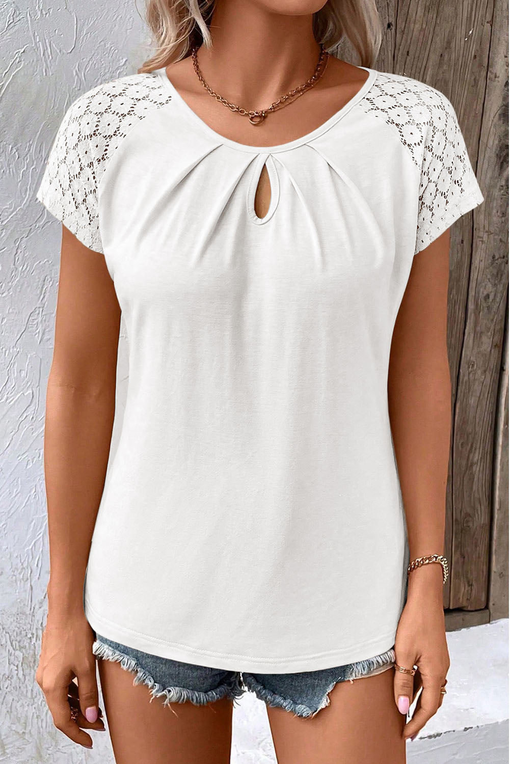 Lace Keyhole Top