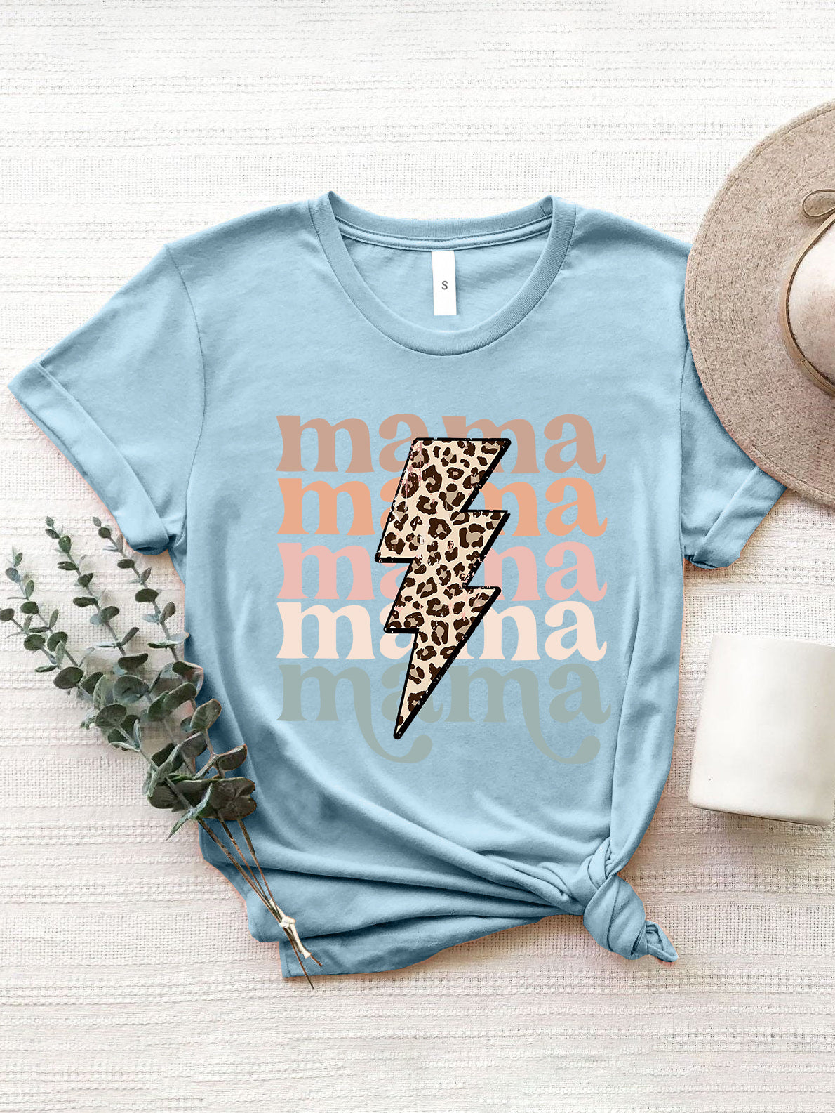 MAMA Round Neck Short Sleeve T-Shirt