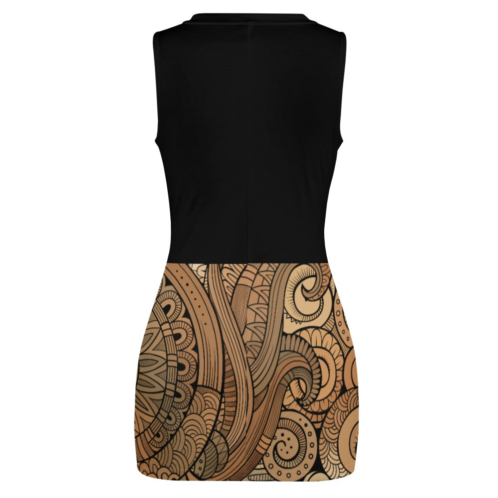 Navel-Baring Cross-Fit Dress