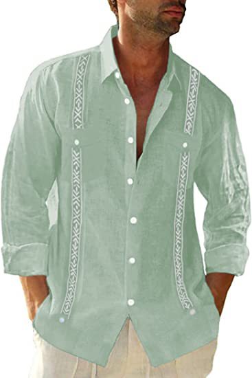 Linen Cuban Guayabera Shirt L/S