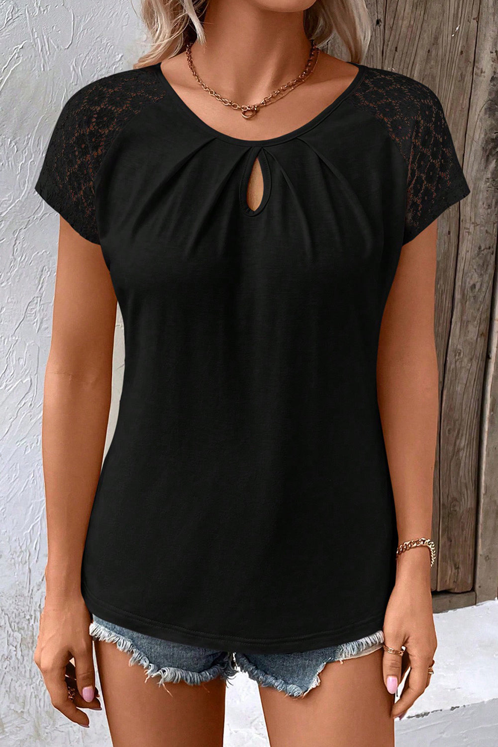 Lace Keyhole Top