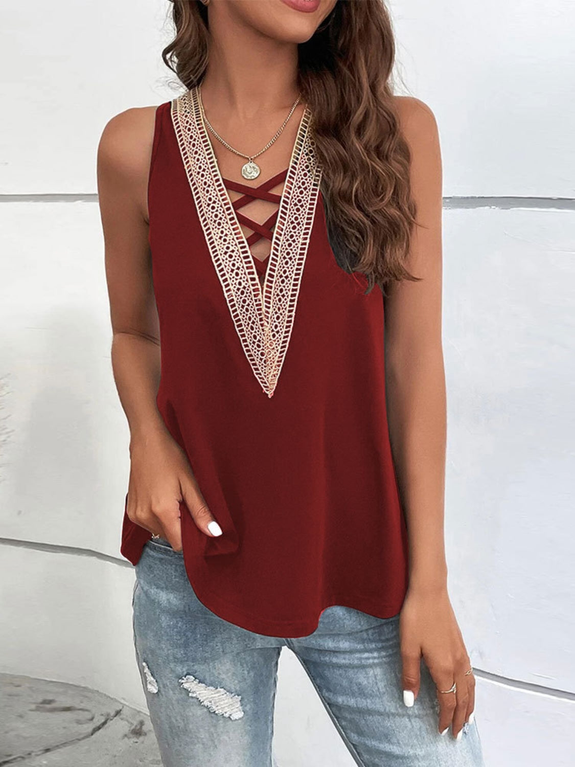 Crisscross V-Neck Tank