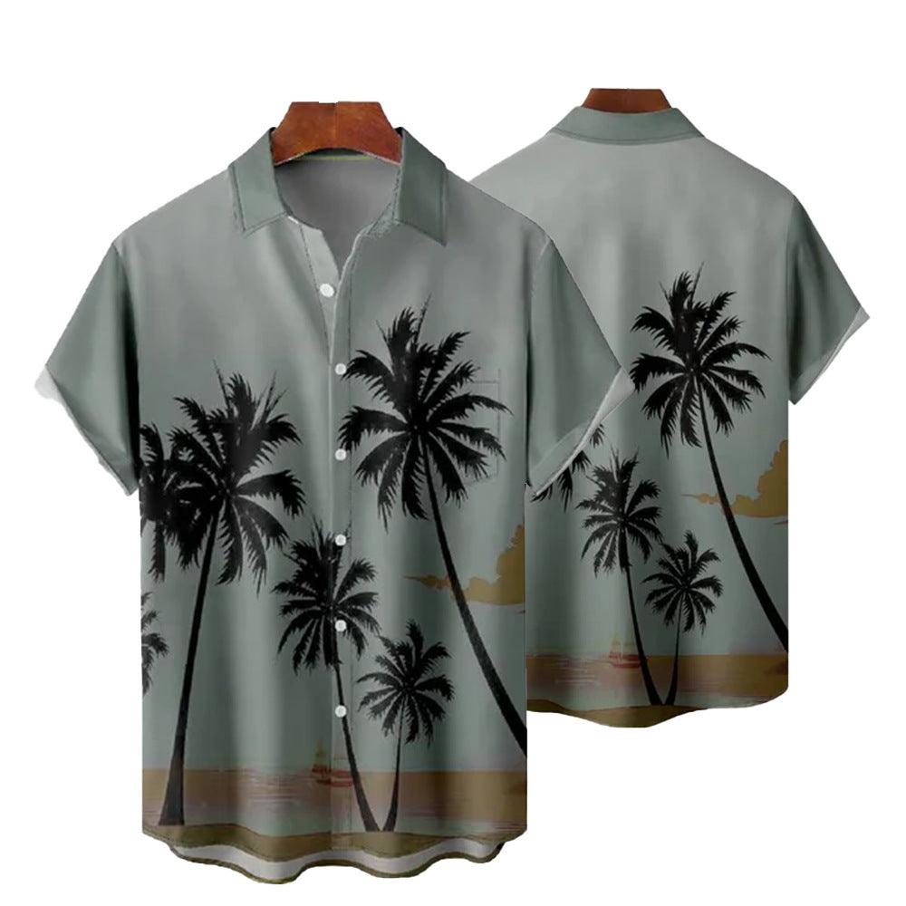 Palm Print Collar Shirt