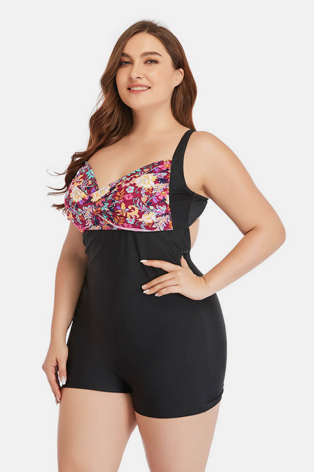 Two-Tone One-Piece Swimsuit FF