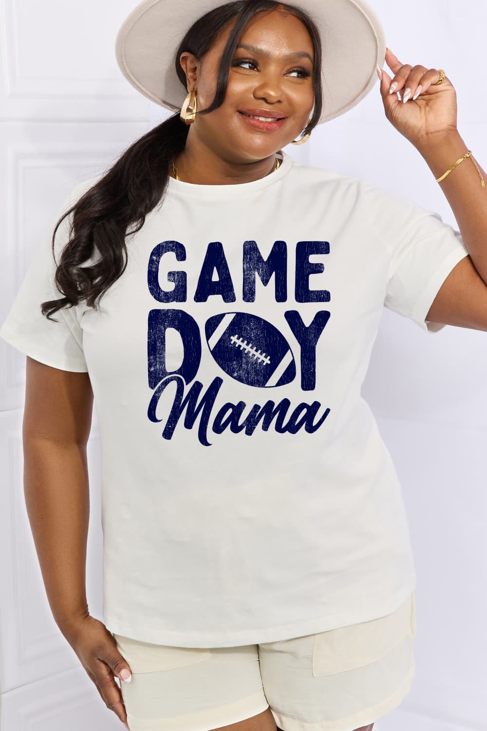 Simply Love Full Size GAMEDAY MAMA Graphic Cotton Tee