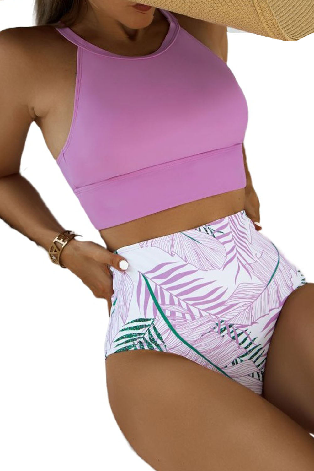 Strappy Halter High Waist Bikini