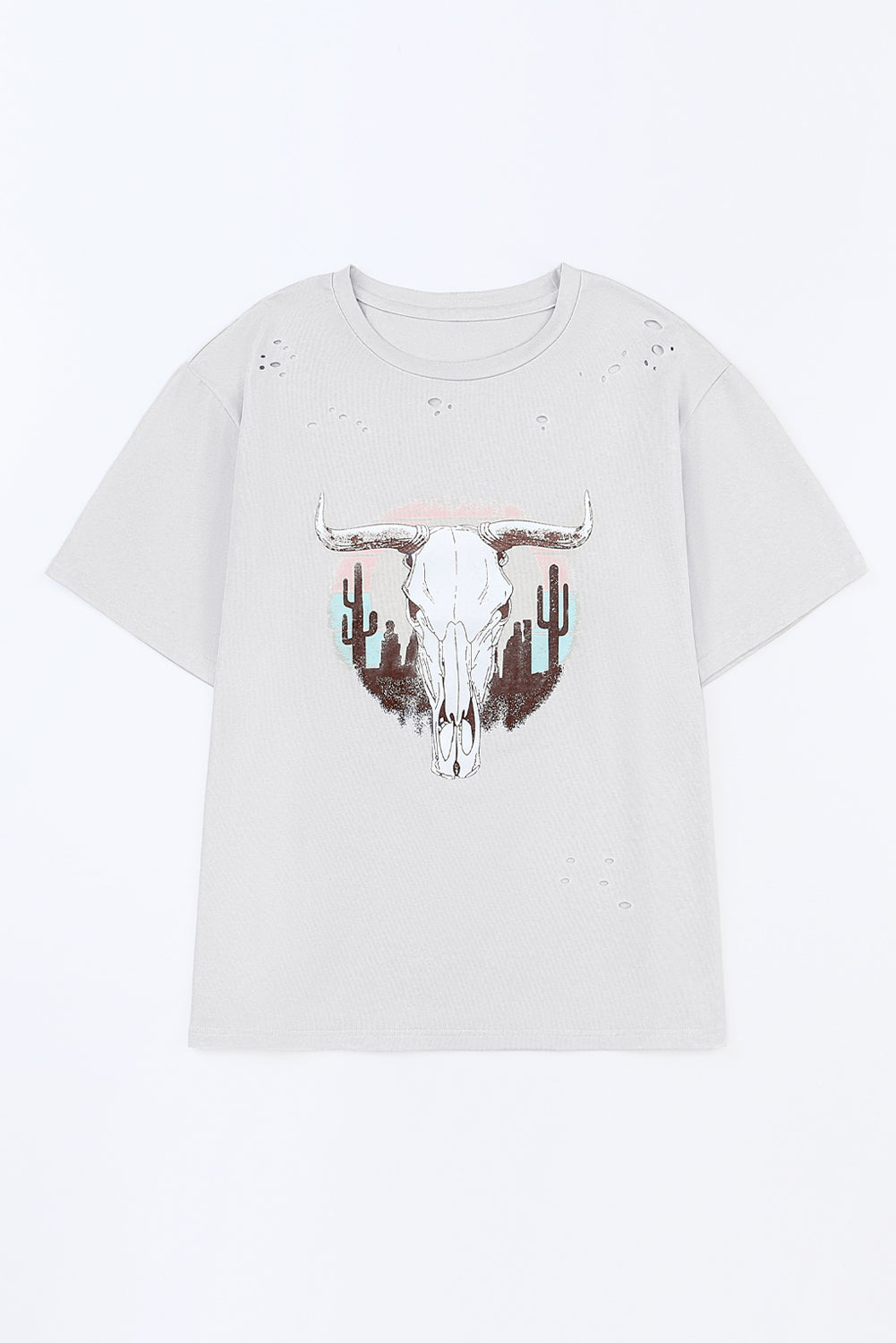 Plus Size Animal Distressed Tee Shirt