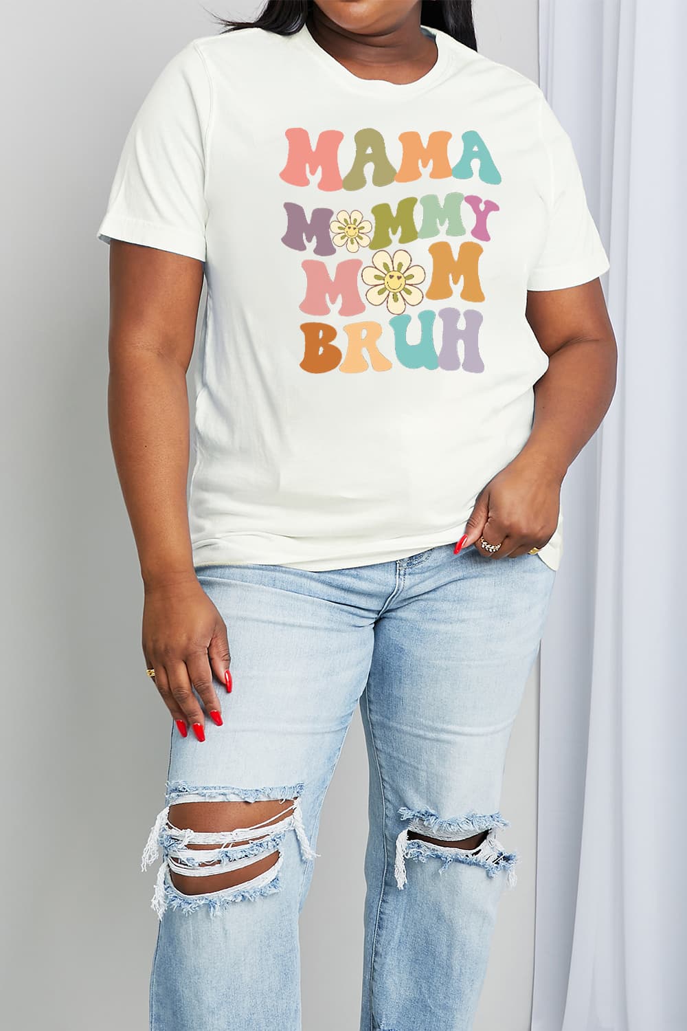 Simply Love Full Size MAMA MY MOM BRUH Graphic Cotton Tee