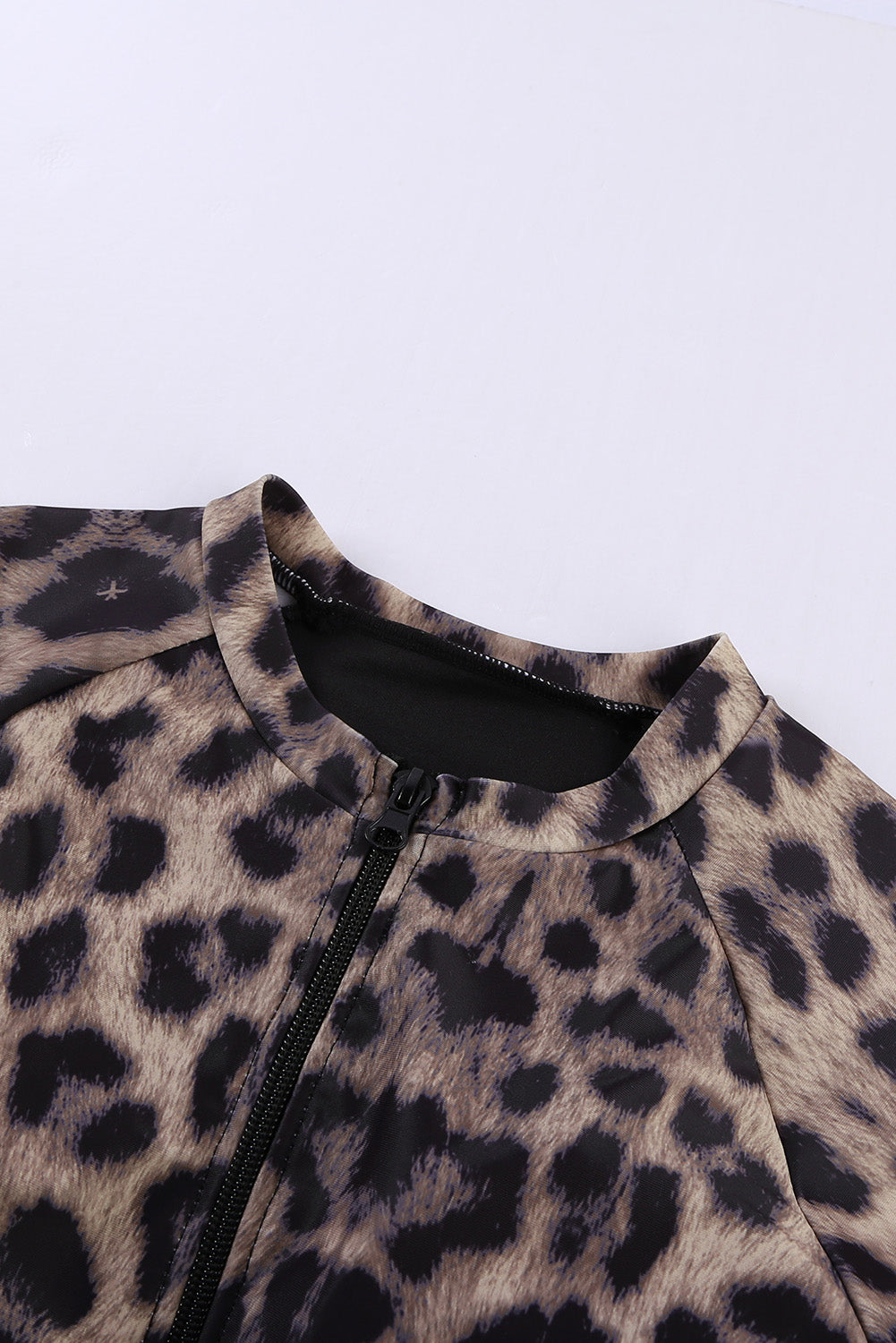 Leopard Print Cut-out Rash guard