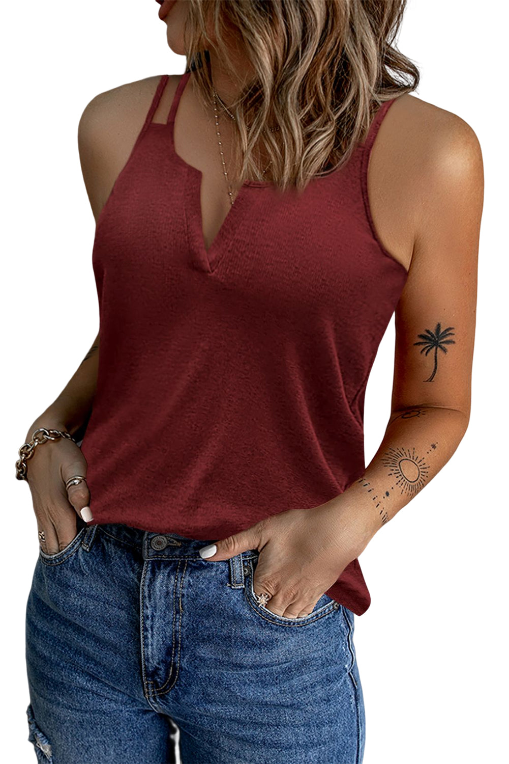 Double-Strap Notched Neck Tank