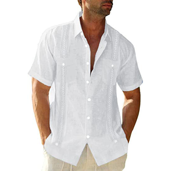 Linen Cuban Guayabera Shirt S/S