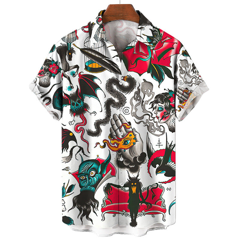 Trendy Print Collar Shirt