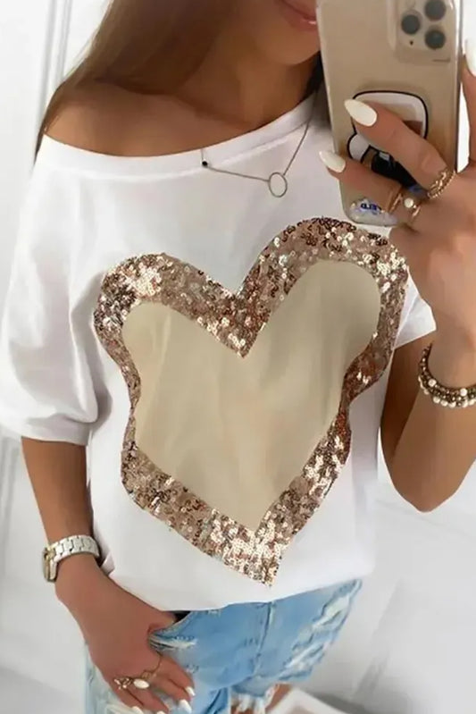 Valentine's Day Sequined Heart Top