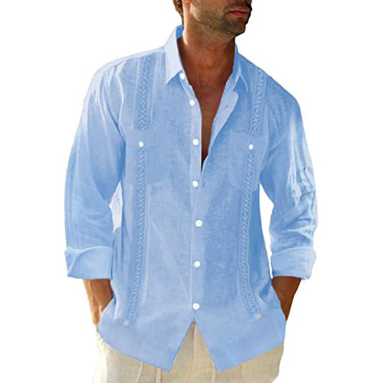 Linen Cuban Guayabera Shirt L/S