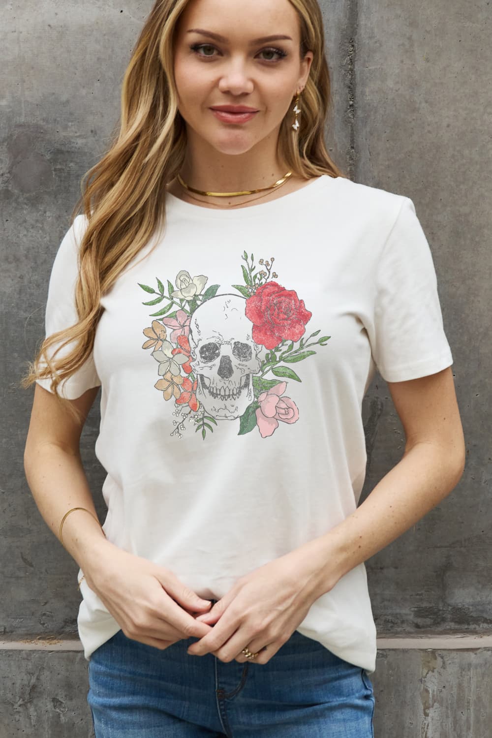 Simply Love Simply Love Full Size Skull Graphic Cotton Tee