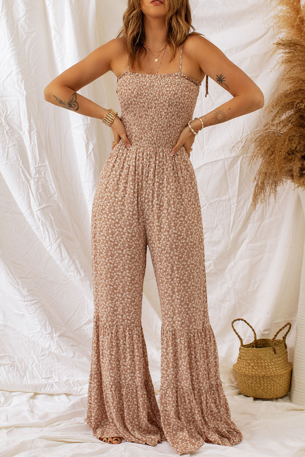 Floral Spaghetti Strap Jumpsuit