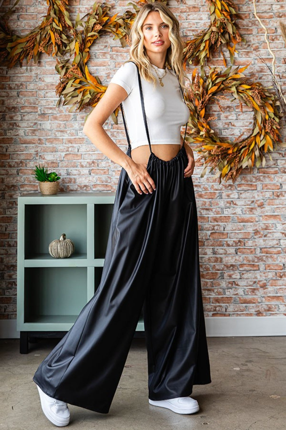 Spaghetti Strap Wide Leg Overall