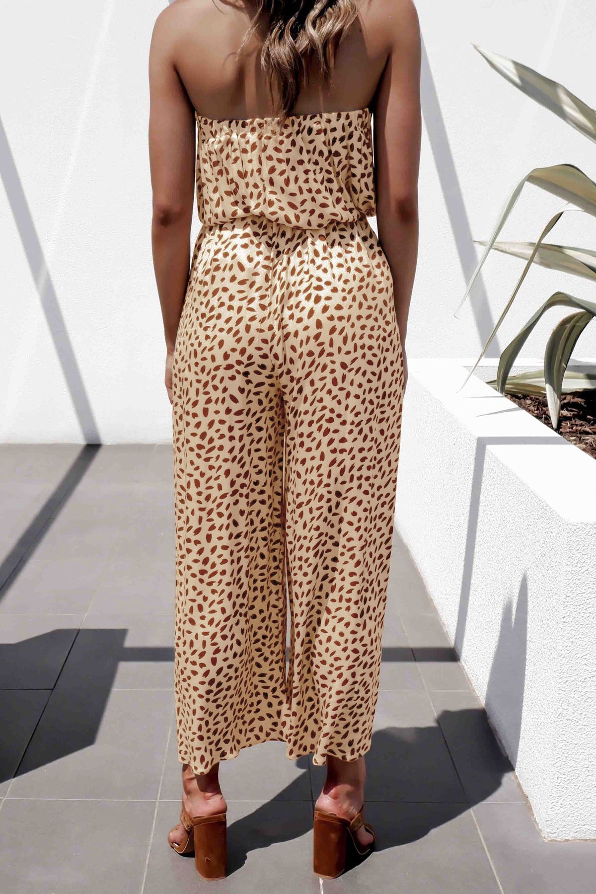 Printed Strapless Jumpsuit