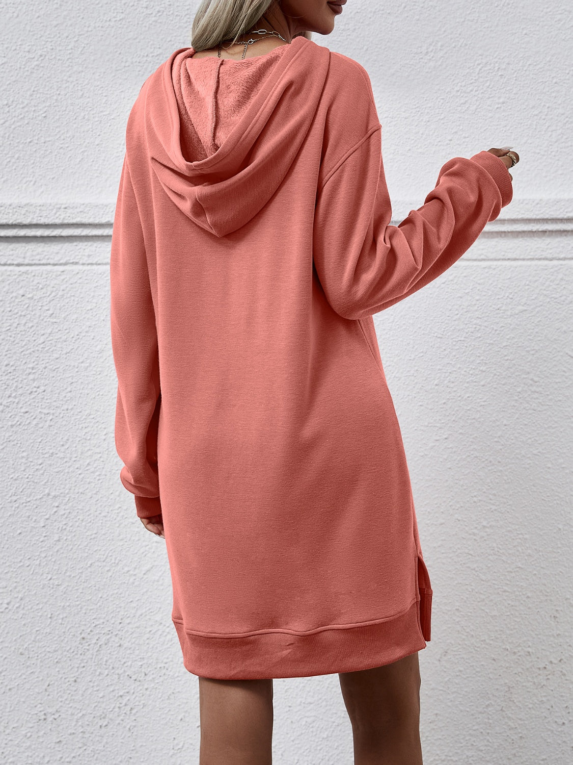 L/S Hooded Dress with Slits