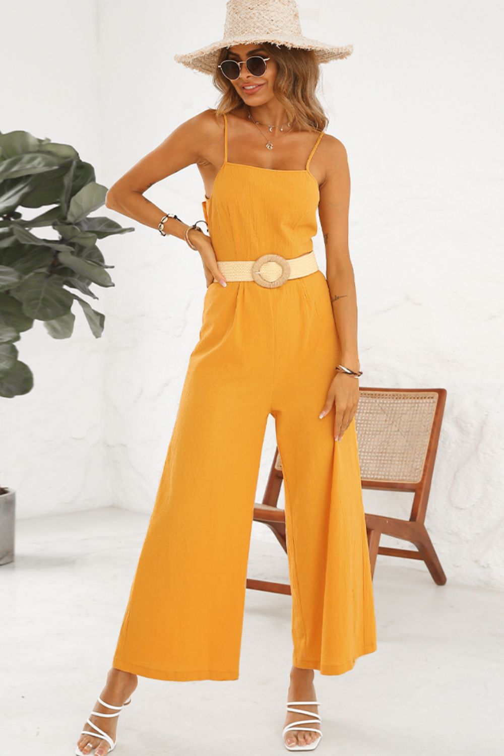 Tie Cutout Jumpsuit