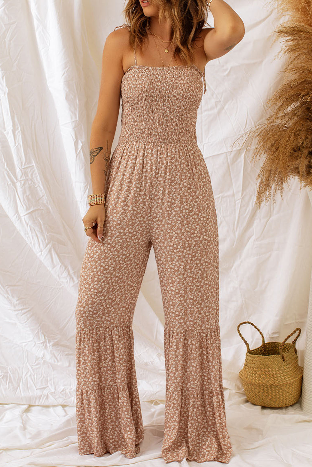 Floral Spaghetti Strap Jumpsuit