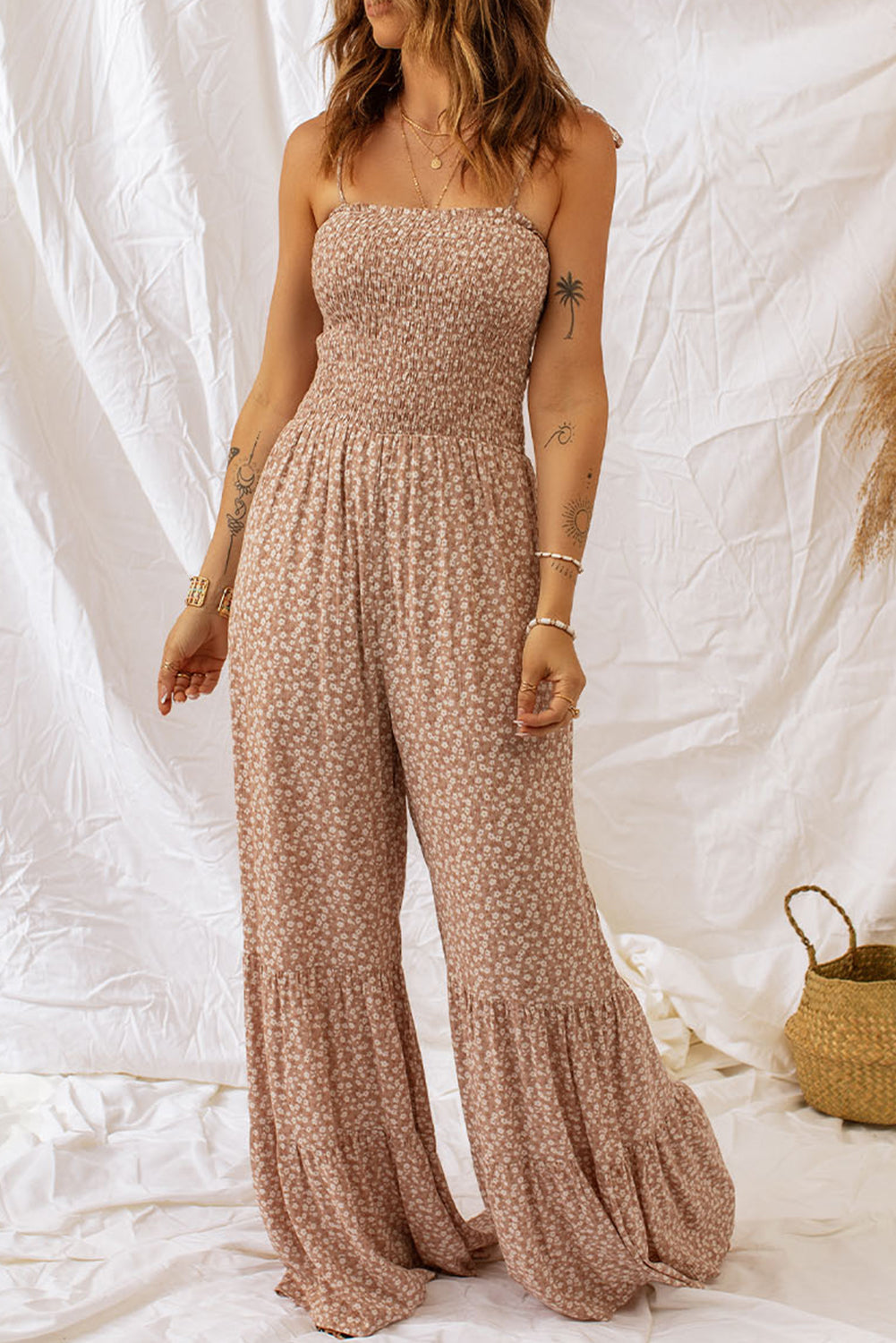 Floral Spaghetti Strap Jumpsuit