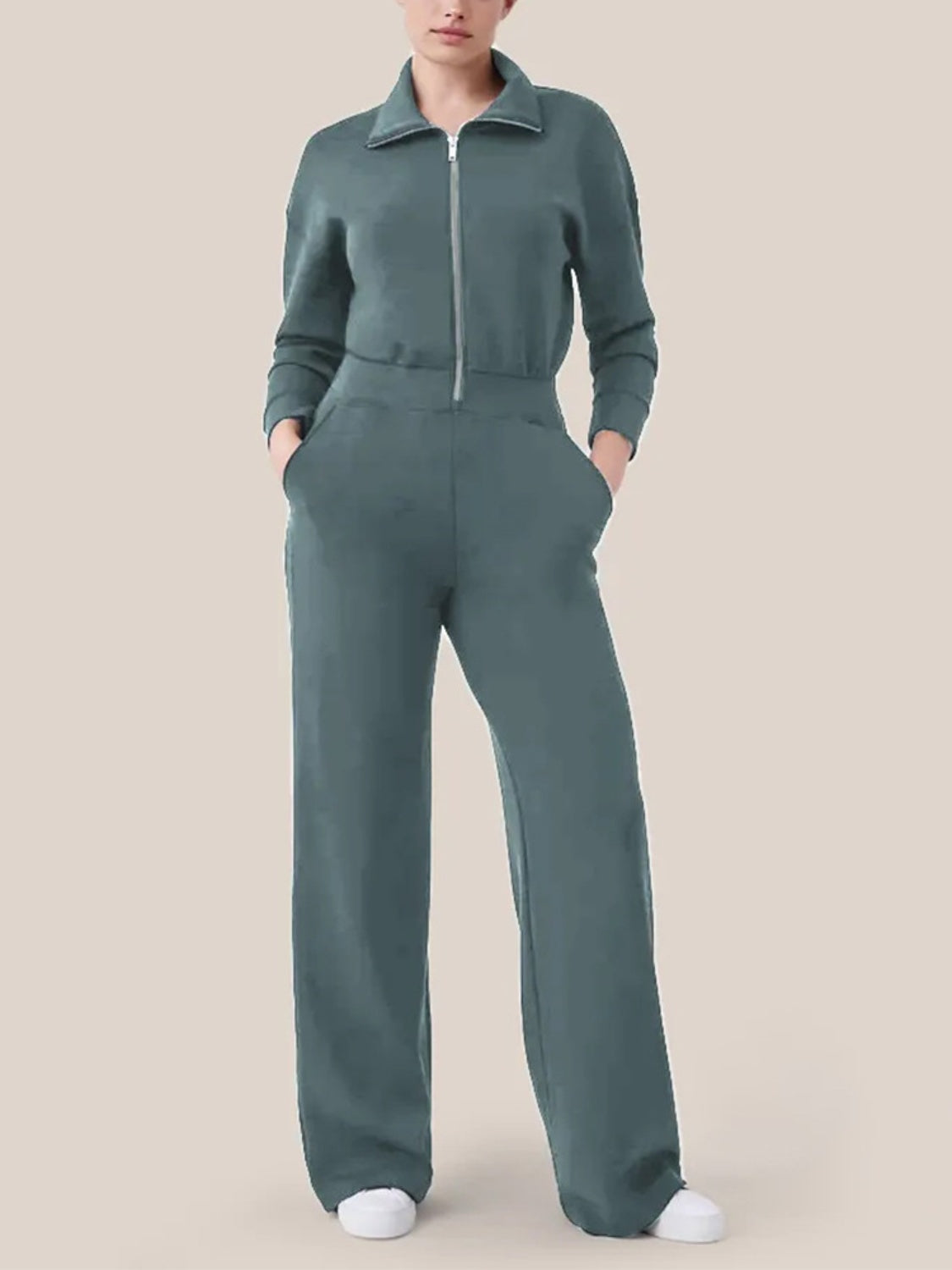 Zip Up L/S Jumpsuit