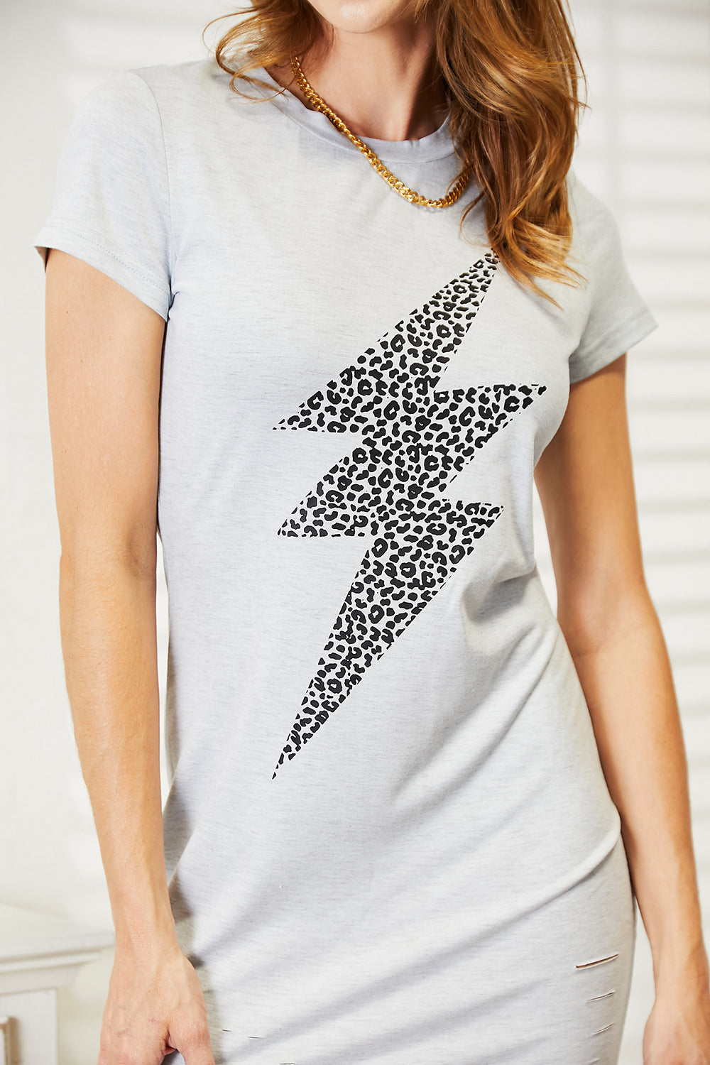 Leopard Lightning Tee Dress