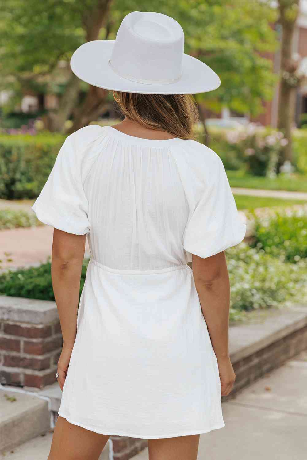 Mini Dress-Short Sleeve with Pockets